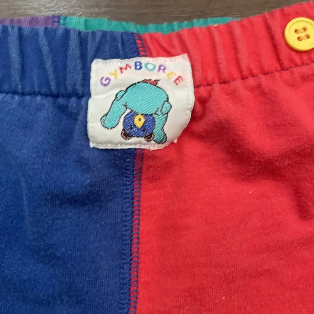VTG LOT 90s Gymboree Rainbow Tag Colorblock Pants Polo Long Sleeve XS & Small